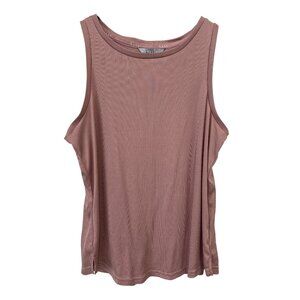 Nicole Miller New York Tank Top Size Small Ribbed Sleeveless Stretch Mauve Rose